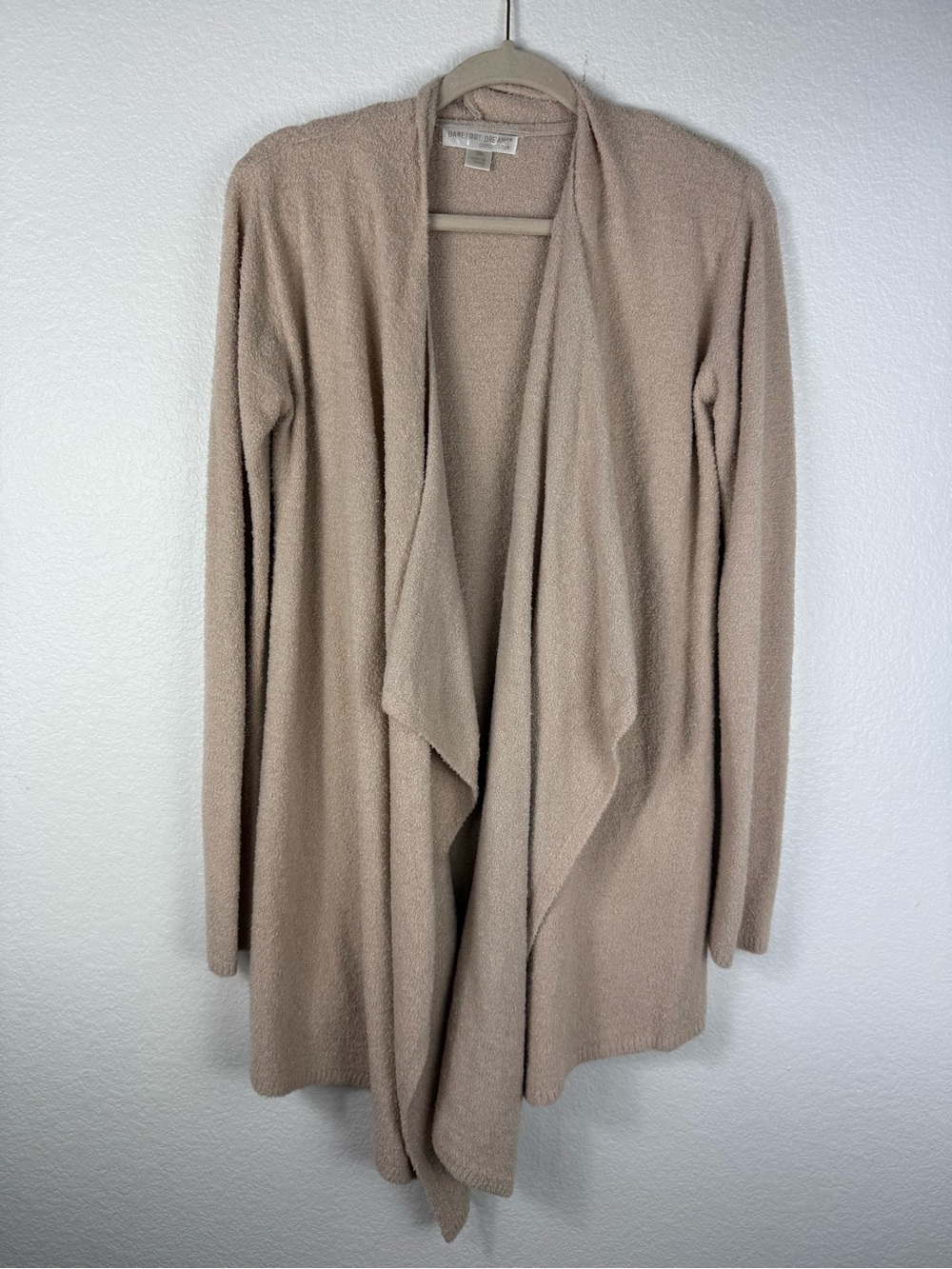 Barefoot Dreams draped open-front cardigan - light taupe size S/M